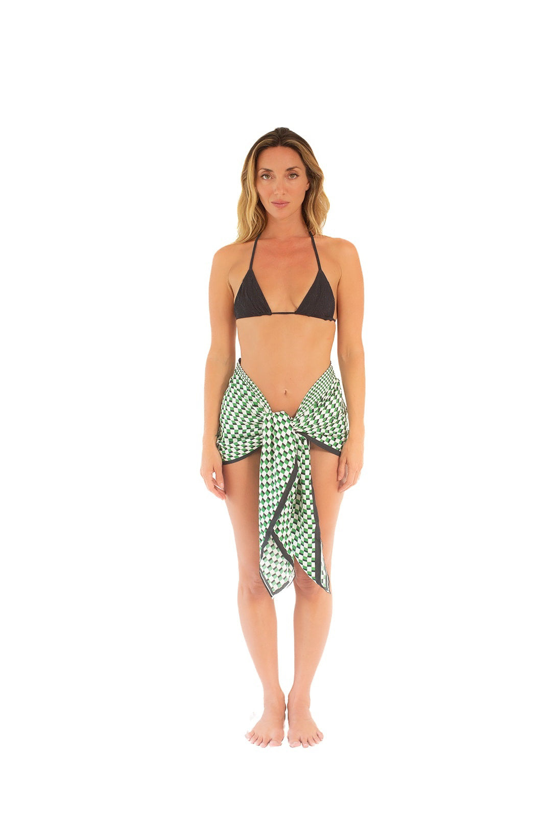 Grand Prix Green Carrera Silk Sarong Skirt