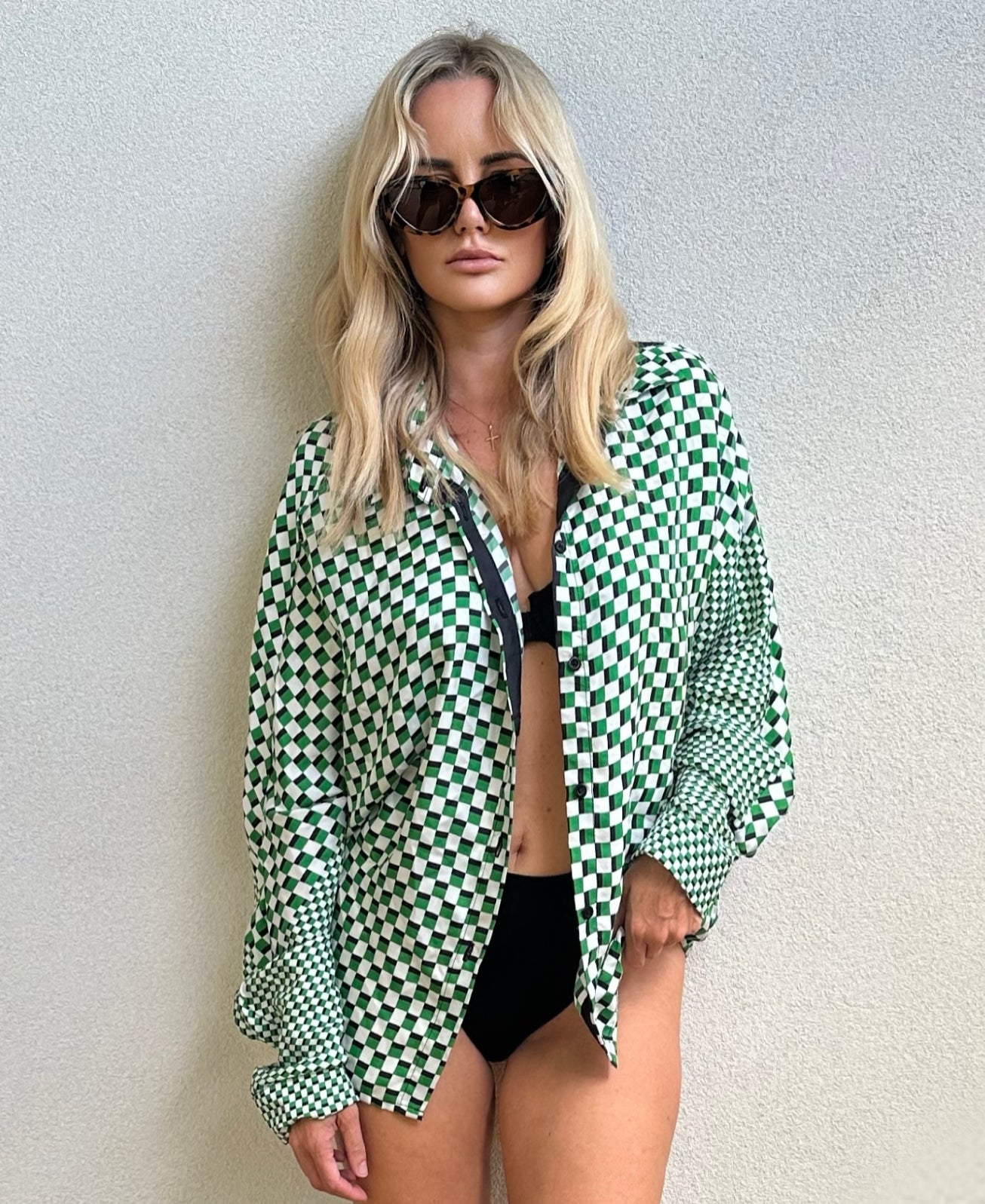 Grand Prix Carrera Green Button Up Silk Shirt
