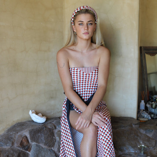 Grand Prix Orange Mustang Silk Skirt